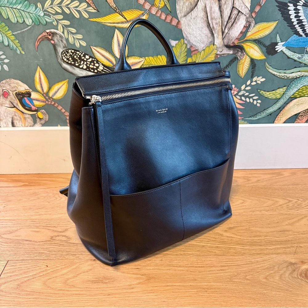 Mina Baie Harper Leather Backpack/Diaper Bag